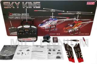36 Large Sky King 8501 3 Ch Gyro Metal RC Radio Control Helicopter 