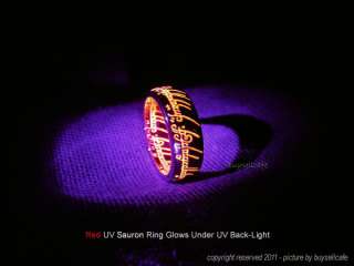 LOTR 24K Gold Plated SAURON Red UV Ring HOBBIT 2011 NEW  