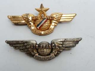   Insignes (2) AIR FRANCE pilote et hôtesse aviation avion