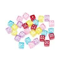 10MM Trans Dice Beads   30 Pieces  