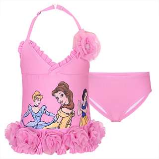 Disney Princess 2 pc Swimsuit Tutu Size 4 Girls Cinderella Belle Snow 