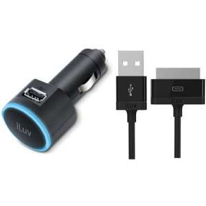  iLuv IAD562 USB Car Charger with Charge/Sync Cable for 