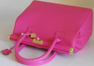   BNWT handbag tote satchel with strap in fuchsia genuine leather 