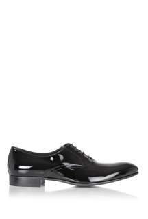 Black Patent Leather Almond Toe Dress Shoes by D&G