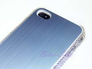 Crystal Aluminum Plated (Lt.Blue) iPhone 4 Case using Swarovski 
