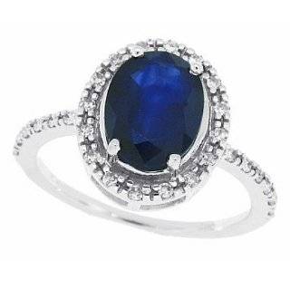  1.58Ct Emerald Cut Genuine Sapphire and Diamond Ring in 