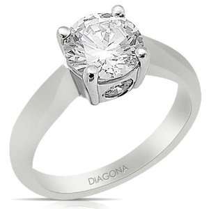   Cut Diamond Solitaire Engagement Ring in 14KT white gold 0.90 CT. TW