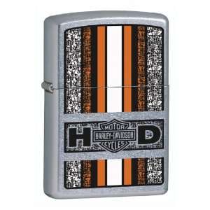  Zippo Harley Davidson Orange Lighter (Silver, 5 1/2 x 3 1 