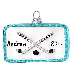  Personalized Hockey Rink Glass Ornament