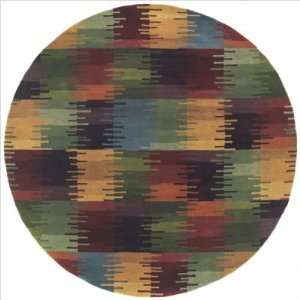  Environments Multi Colored Wool Round Rug Size 8 Round 