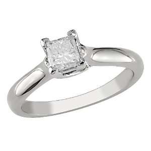    14K white gold 1/3ctw princess cut diamond ring, G H I1 I2 Jewelry