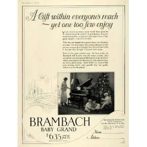 1924 Ad Brambach Baby Grand Piano Instrument Music Kids   Original 