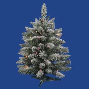  2 Pre Lit Flocked Sugar Pine Artificial Christmas Tree 