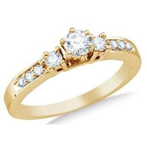  Gold Diamond Classic Traditional Engagement Ring   3 Three Stone 