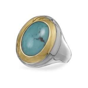  Two Tone Turquoise Ring, Sz 9 Jewelry