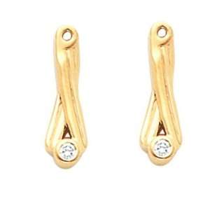    18K Yellow Gold Diamond Earring Jackets   0.06 Ct. Jewelry
