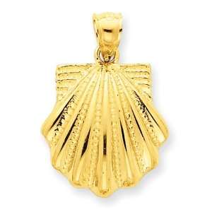  14k Yellow Gold Polished Scallop Pendant Jewelry