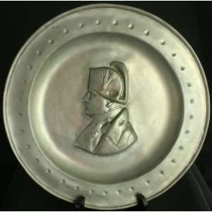  Vintage Belgian Pewter Plate Charger Napoleon General 