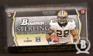 2011 Bowman Sterling Football Hobby Pack (5 Cards / Pack, 1 Auto & 2 
