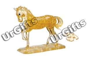 3D Crystal Puzzle Jigsaw Model 100 pc Horse Yellow  