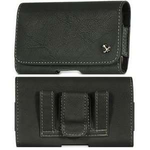    Black Bold Leather Case Pouch For HTC EVO 3D 