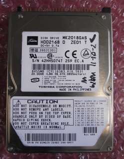 Toshiba 20 GB,Internal,4200 RPM,2.5 (HDD2168) Hard Drive 723844540265 