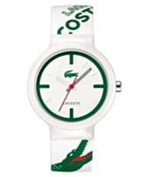 Lacoste Watch, White and Green Logo Silicone Strap 2010522