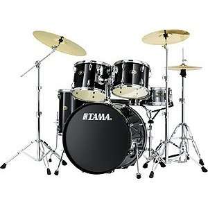  Tama IS52C Imperialstar   Black 5 Piece Drum Kit with 