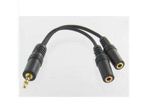   Stereo Audio Jack (Male) splitter to Dual 3.5mm Stereo Adapter (Female