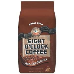 Eight OClock Coffee, Whole Bean, 100% Colombian, 12 oz (Pack of 6 