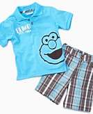  Nannette Kids Outfit, Little Boys Elmo Polo and 
