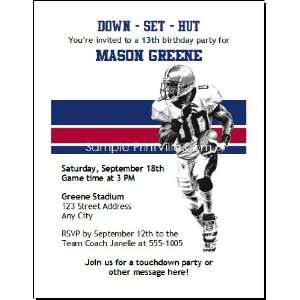  Giants Colored Football Birthday Party Invitation