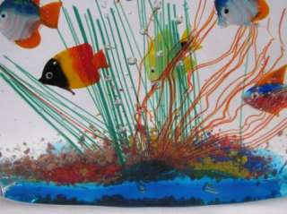 MURANO ITALY ART GLASS AQUARIUM FISH PAPERWEIGHT  