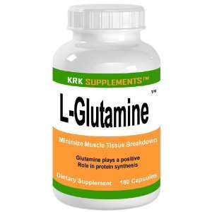 Glutamine 180 Capsules Amino Acid Protein Metabolism Minimize Muscle 
