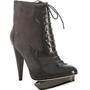   Angels grey suede Vox patent detail ankle boots 