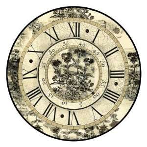  Antique Floral Clock Giclee Poster Print by Vision Studio 