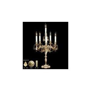  Brass and Crystal TL2512 A 02G PI 6 Light Table Lamp in Antique 