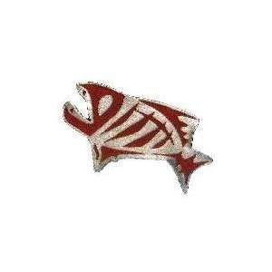    G loomis Antique Red Skeleton Fish lapel Pin