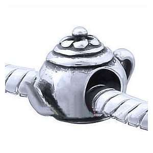  TEAPOT Antique Sterling Silver European Style Charm Bead 