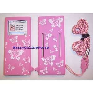 New Pink (Butterfly) Silicone Skin/Case/Cover/Protector for Apple iPod 