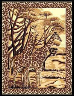 NOVELTY AFRICAN SAFARI ANIMALS GIRAFFE DESIGN 5X8 AREA RUG, CARPET 