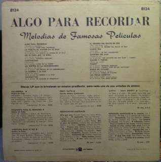 ALVG  O PARA RECORDAR melodias de famosas peliculas LP  
