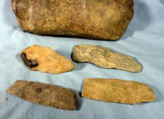 Lot of 8 Native American Artifacts, 13 Pestle, Stone Axe etc  