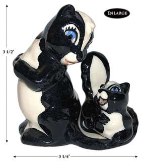 Adorable Ceramic Arts Skunk Mom and Babe Shakers  