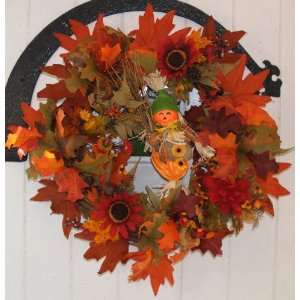  Halloween Scarecrow Silk Full Door Wreath 