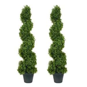    TWO Pre Potted 3 Boxwood Artificial Topiary Trees