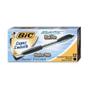  BIC Atlantis Retractable Pen,Ink Color Black   Barrel 