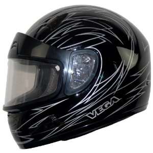 Vega Mach 1 Silver Tribal Pinstripe Medium Full Face Snowmobilemobile 