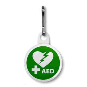 AED Automated External Defibrillator Certified 1 inch Zipper Pull 