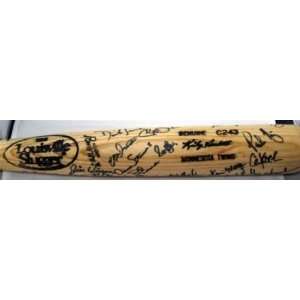   Team Signed Puckett Ls Bat 31 Autos Psa Loa   Autographed MLB Bats